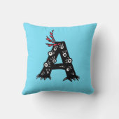 Coussin Lettre initiale enfants mignons drôles d'un (Verso)