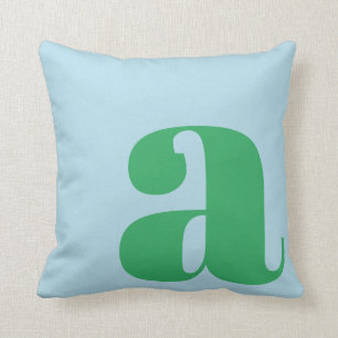 Coussin LETTRE INITIALE MONOGRAPHIQUE MODÈLE Bleu Bleu Ver