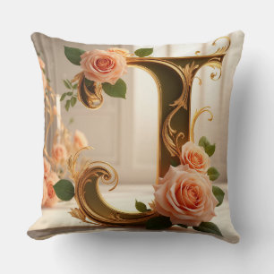 Coussin 🌷 Lettre J de monogramme personnel Décor 🌼