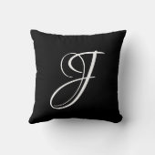 Coussin Lettre J Monogramme Initiale Personnalisée (Verso)