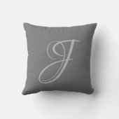 Coussin Lettre J Monogramme Initiale Personnalisée (Verso)