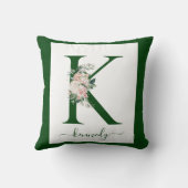 Coussin Lettre K Florale Monogramme (Verso)