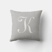 Coussin Lettre K Monogramme Initiale Personnalisée (Verso)