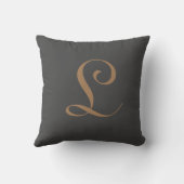 Coussin Lettre L Monogramme Initiale Personnalisée (Verso)