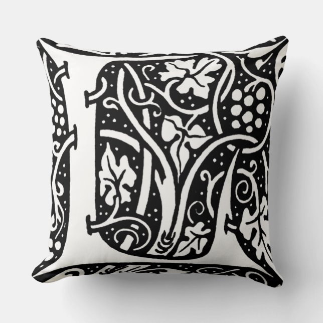 Coussin Lettre 'L' William Morris Design (Recto)