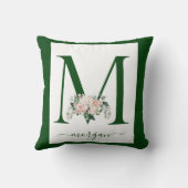 Coussin Lettre M florale monogramme (Verso)