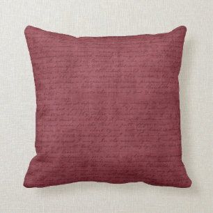 Coussin Lettre mauve foncée d'écriture de manuscrit