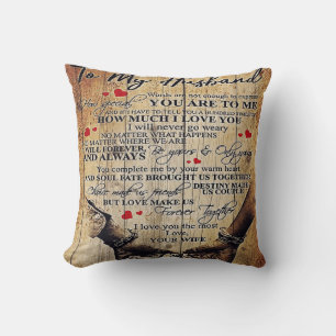 Coussin Lettre mignonne au mari Belle cadeau de vacances
