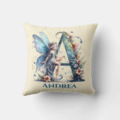 Coussin Lettre Monogramme A Avec Nom Fée (Verso)