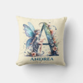 Coussin Lettre Monogramme A Avec Nom Fée (Recto)