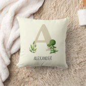 Coussin Lettre Monogramme Moderne A Alligator Nursery (Couverture)