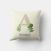Coussin Lettre Monogramme Moderne A Alligator Nursery (Verso)