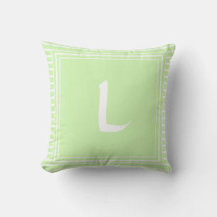 COUSSIN LETTRE MONOGRAPHIQUE CADRE BLANC TISSES COUCHON