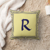 Coussin LETTRE MONOGRAPHIQUE CADRE Bleu CHAUSSURES (Couverture)