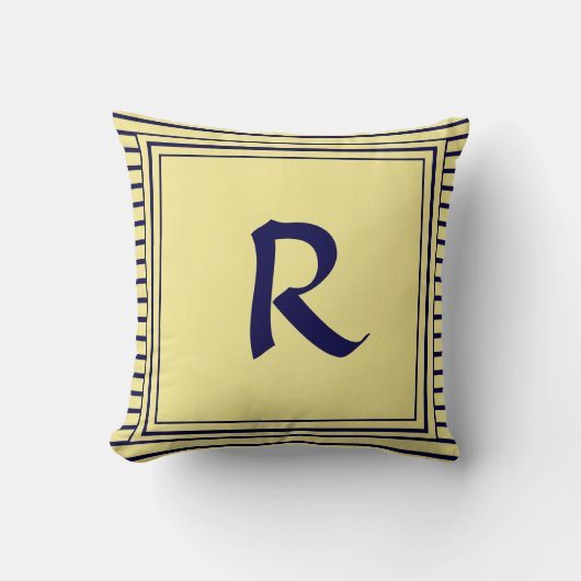 Coussin LETTRE MONOGRAPHIQUE CADRE Bleu CHAUSSURES (Recto)