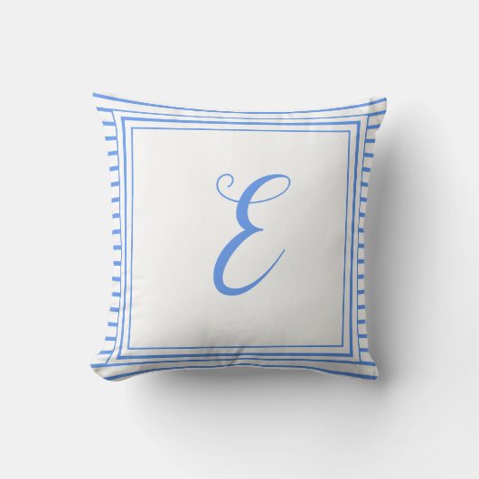 Coussin LETTRE MONOGRAPHIQUE CADRE Bleu CHAUSSURES (Recto)