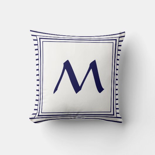 Coussin LETTRE MONOGRAPHIQUE CADRE Bleu CHAUSSURES (Recto)