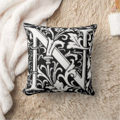 Coussin LETTRE MONOGRAPHIQUE EN Alphabet Floral N Carreau  (Couverture)