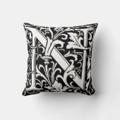 Coussin LETTRE MONOGRAPHIQUE EN Alphabet Floral N Carreau  (Verso)