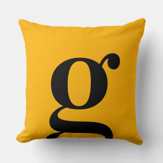 Coussin LETTRE MONOGRAPHIQUE Jaune Simple (Recto)