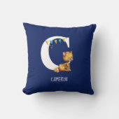 Coussin LETTRE MONOMOGRAPHIQUE C CHAT MACÉ Pépinière Alpha (Recto)