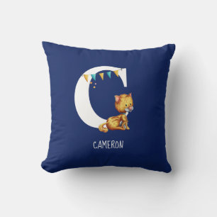 Coussin LETTRE MONOMOGRAPHIQUE C CHAT MACÉ Pépinière Alpha
