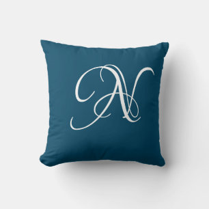 Coussin Lettre N Monogramme Initiale Personnalisée