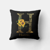 COUSSIN LETTRE NOIRE ET OR H TOMBEAUX (Verso)