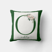 Coussin Lettre O florale monogramme (Verso)