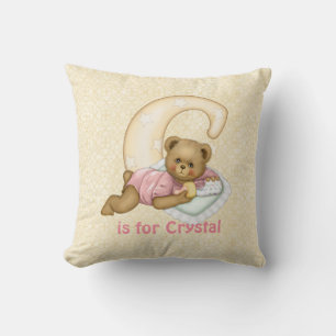 Coussin LETTRE Ours Teddy C MONogramme - Personnaliser