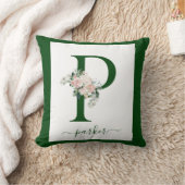 Coussin Lettre P florale monogramme (Couverture)