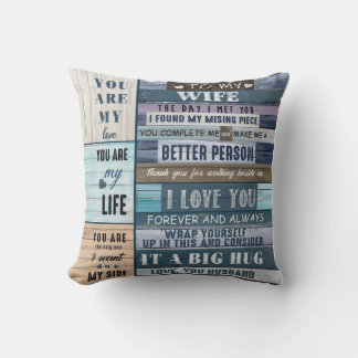 Coussin Lettre personnalisée à ma femme, Saint-Valentin co