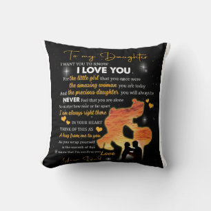 Coussin Lettre personnalisée à ma fille Amour de papa