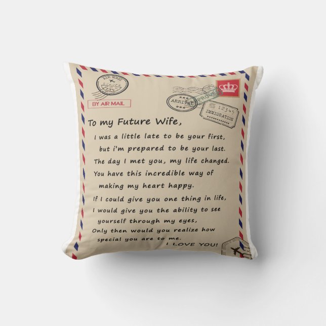 Coussin Lettre personnalisée à ma future épouse (Recto)