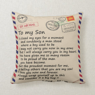Coussin Lettre personnalisée à mon fils de maman