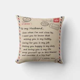 Coussin Lettre personnalisée à mon mari de la part de ma f
