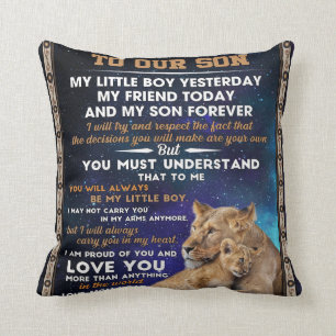 Coussin Lettre personnalisée à notre fils  Cadeau d'anni