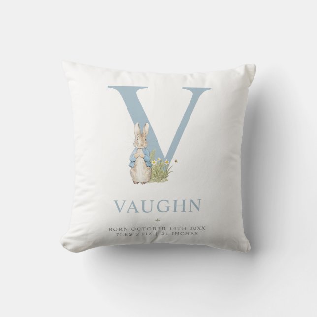 Coussin Lettre personnalisée par | V de lapin de Peter (Recto)