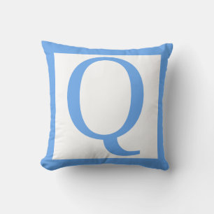 Coussin Lettre Q Bleu Bébé