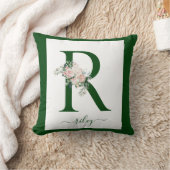Coussin Lettre R florale monogramme (Couverture)