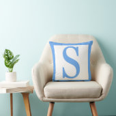 Coussin Lettre S Bordure Bleu Bébé (Chaise)