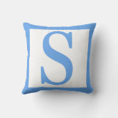 Coussin Lettre S Bordure Bleu Bébé (Verso)