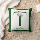 Coussin Lettre T florale à monogramme (Couverture)