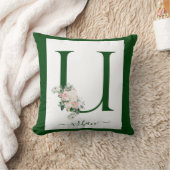 Coussin Lettre U florale à monogramme (Couverture)