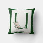 Coussin Lettre U florale à monogramme (Verso)