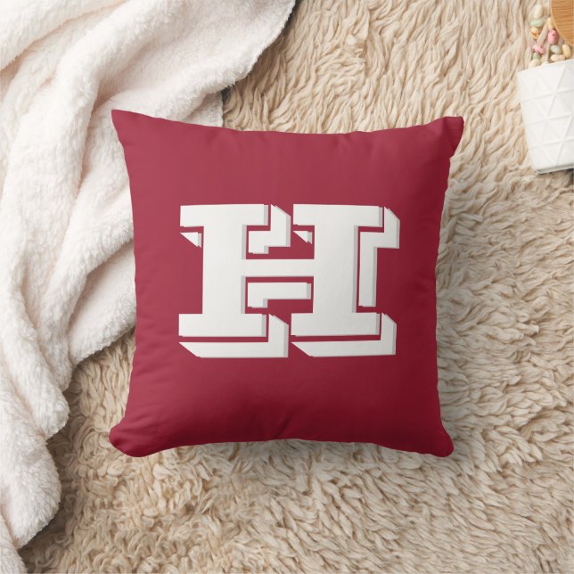 Coussin Lettre universitaire cramoisie et blanche Monogram (Couverture)