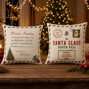 Coussin Lettre vintage au Père Noël