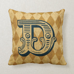 Coussin Lettre vintage D de cirque