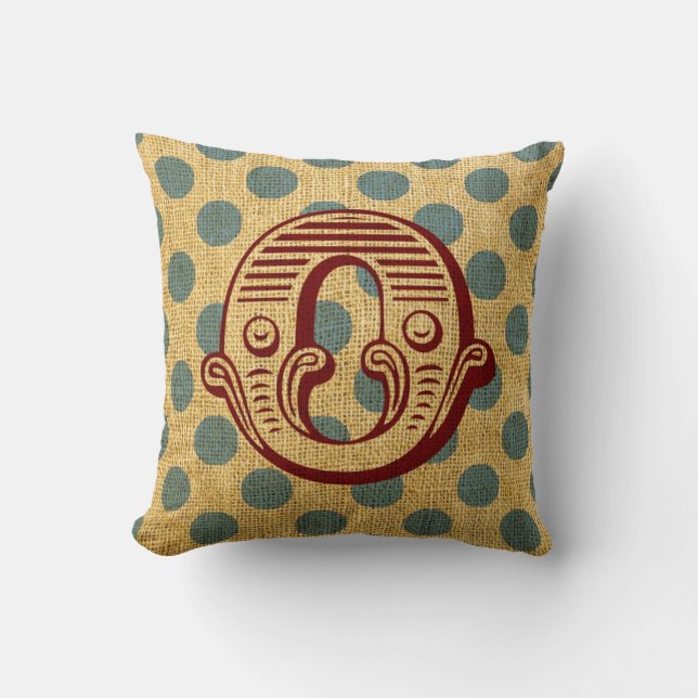 Coussin Lettre vintage O de cirque (Recto)