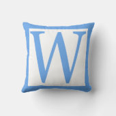 Coussin Lettre W Bébé Bordure bleue (Verso)